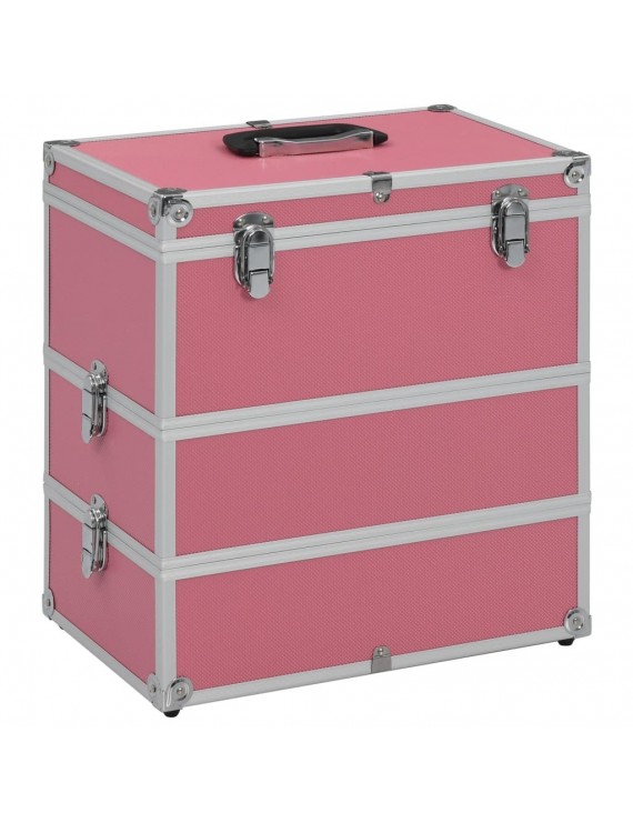 Cosmetic case 37x24x40 cm pink aluminum