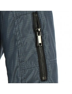 Small Plaid Zipper Embellished Sleeve Stand Collar Jacket